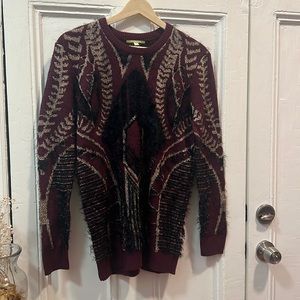 Gianni bini size small purply maroon fluffy sparkly sweater size s ✨90s vibes ✨